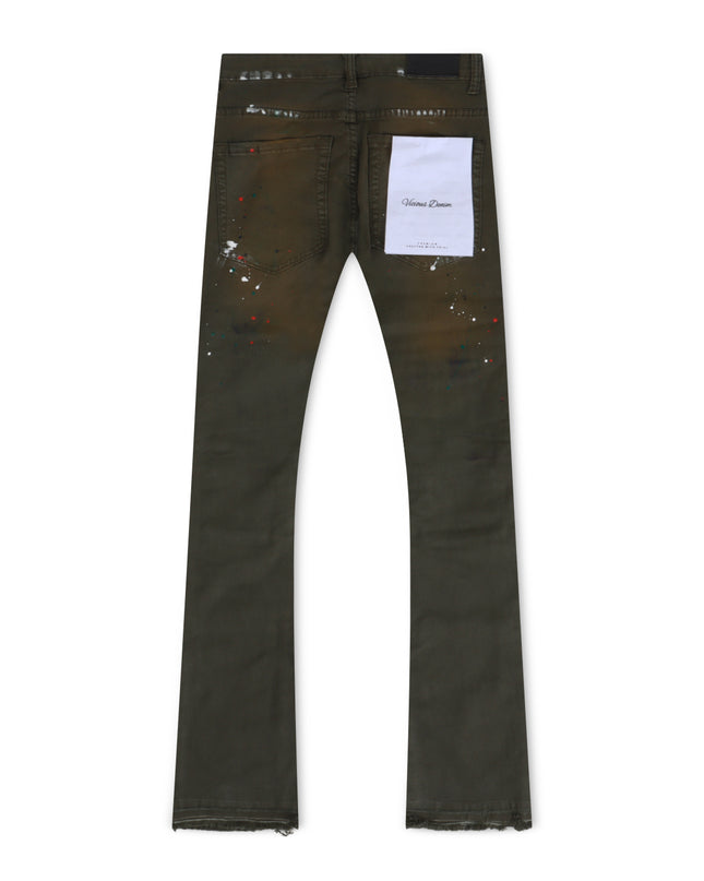 VICIOUS DENIM TWILL STACKED JEANS - VINTAGE OLIVE