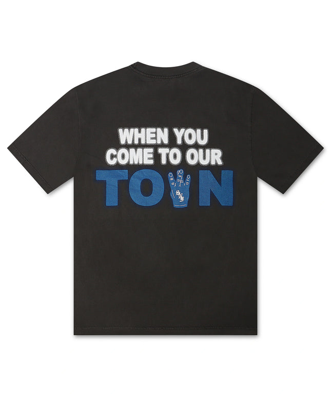 Stargazing Ice Cube Bow Down Tee - Grey - back side