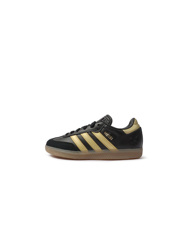 Adidas (PS) Samba Messi Indoor Soccer Shoes - Black/Gold