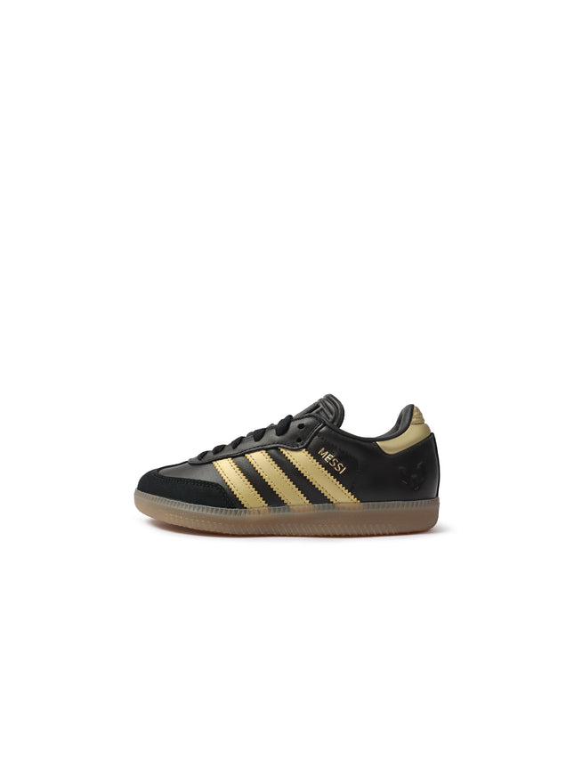 Adidas (PS) Samba Messi Indoor Soccer Shoes - Black/Gold