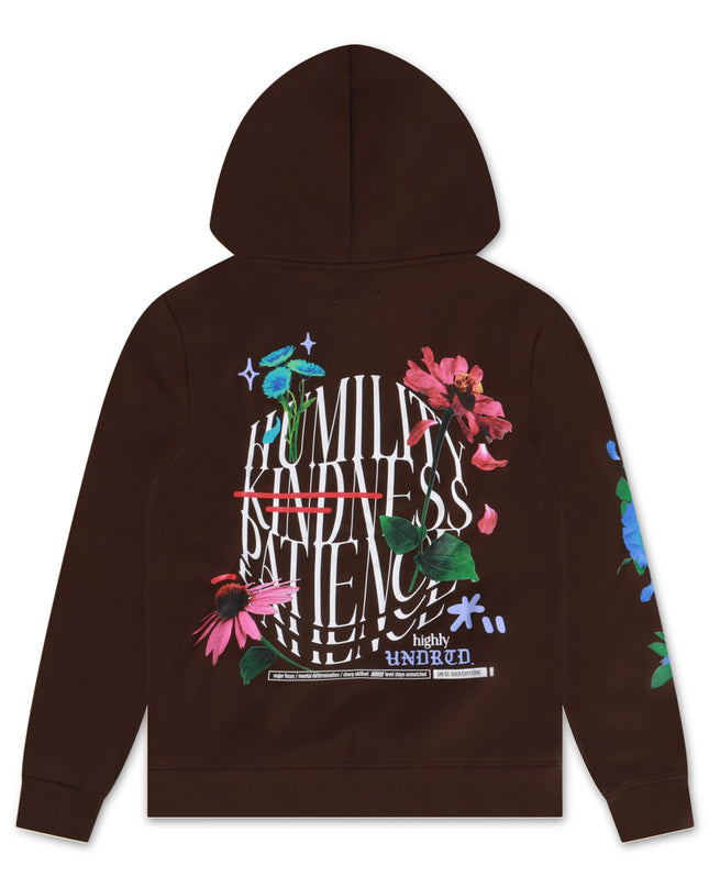 UNDERRATED HUMILITY & KINDNESS HOODIE - BROWN UNDERRATED