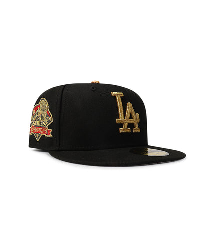New Era 5950 LA Dodgers World Series Champions - Black/Gold