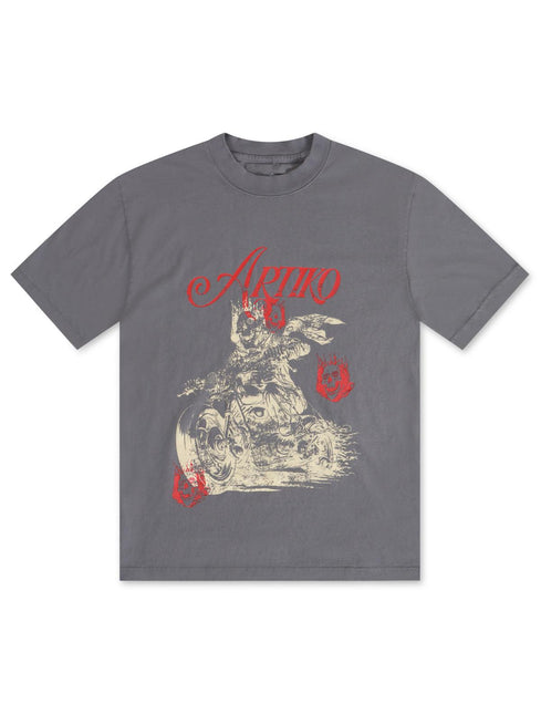 ARTIKO HELL RIDER TEE - GREY ARTIKO