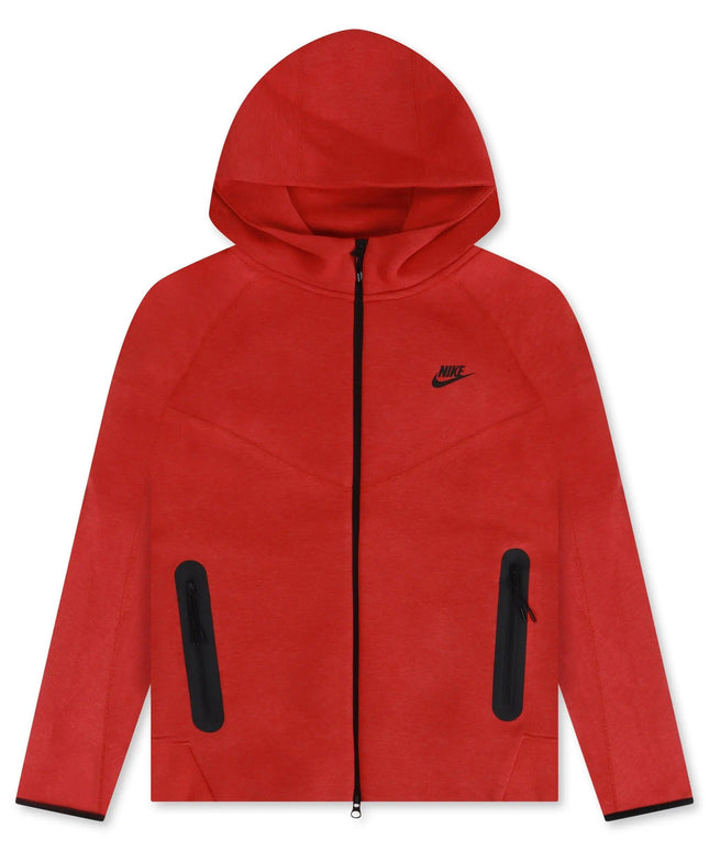 NIKE SPORTSWEAR TECH FLEECE HOODIE - RED NIKE