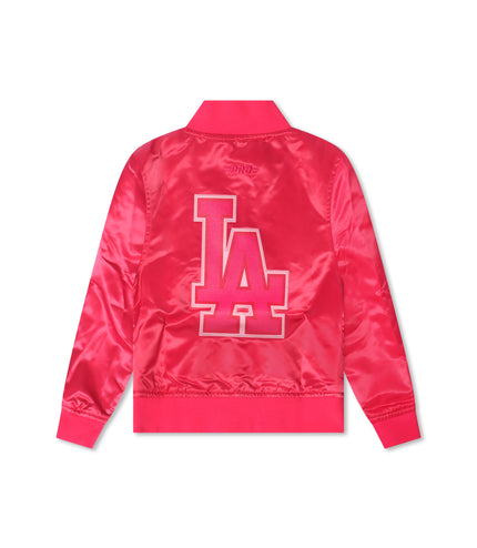 Pro Standard Kids LA Dodgers Satin Jacket - Pink