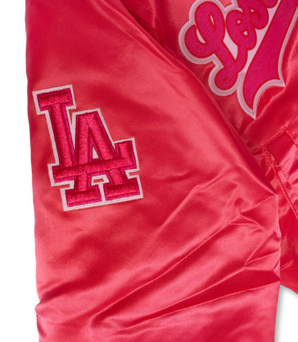 Pro Standard Kids LA Dodgers Satin Jacket - Pink