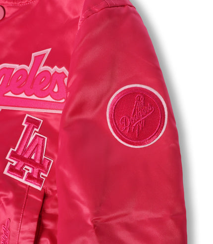 Pro Standard Kids LA Dodgers Satin Jacket - Pink