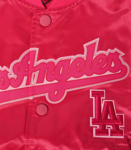 Pro Standard Kids LA Dodgers Satin Jacket - Pink
