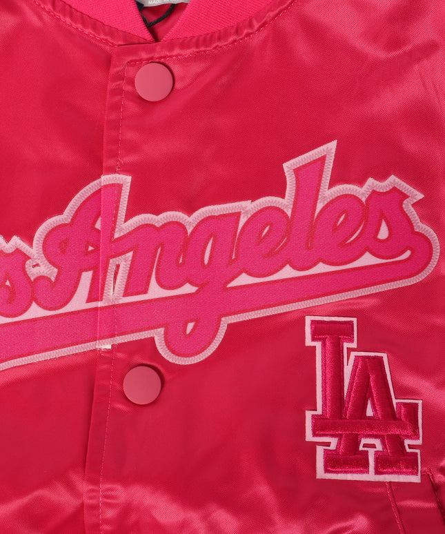 Pro Standard Kids LA Dodgers Satin Jacket - Pink