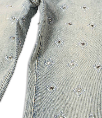 Embellish Cygnus Rhinestone Jeans - Light Wash