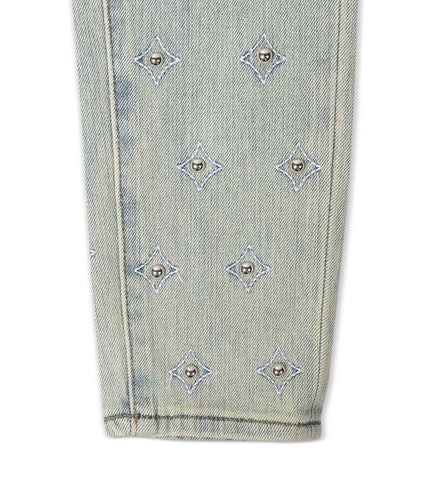 Embellish Cygnus Rhinestone Jeans - Light Wash