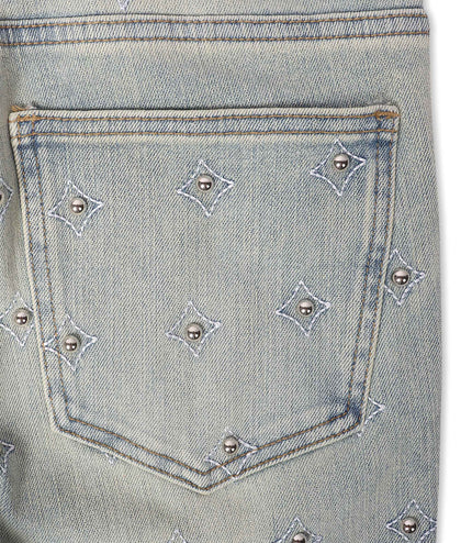 Embellish Cygnus Rhinestone Jeans - Light Wash