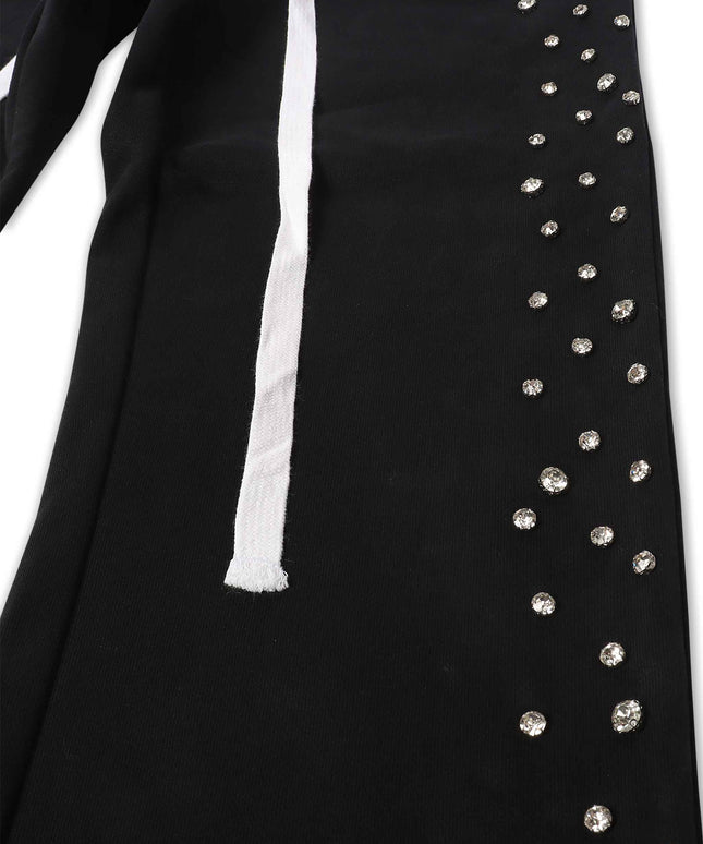 Embellish Ice Lounge Rhinestone Sweatpants - Black