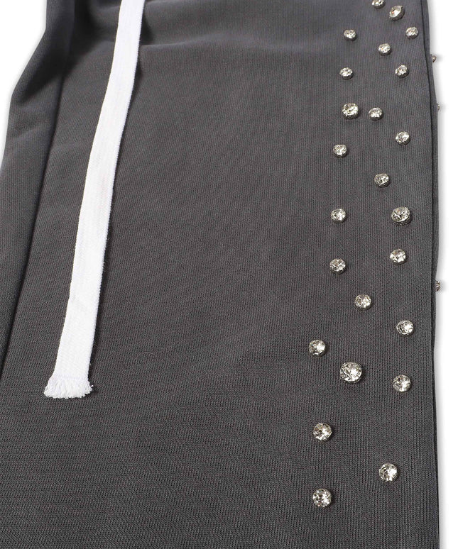 Embellish Ice Lounge Rhinestone Sweatpants - Slate
