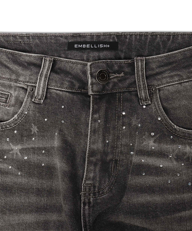 Embellish Elias Rhinestone Jeans - Vintage Wash