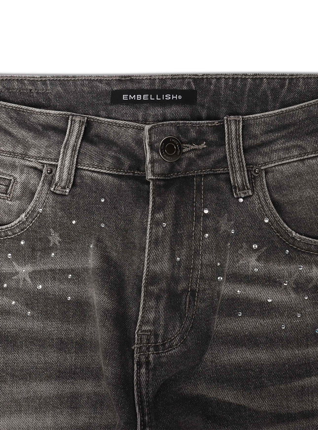 Embellish Elias Rhinestone Jeans - Vintage Wash