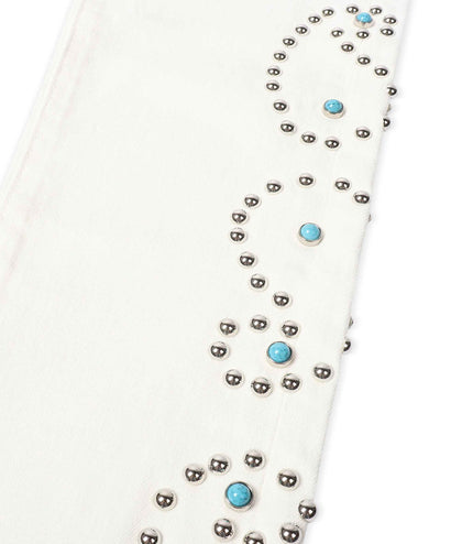 Embellish Onix Rhinestone Jeans - White