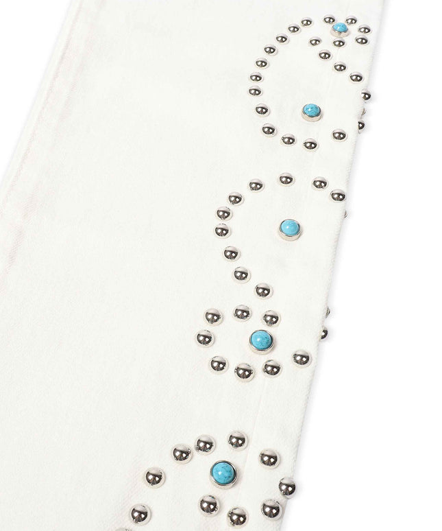 Embellish Onix Rhinestone Jeans - White