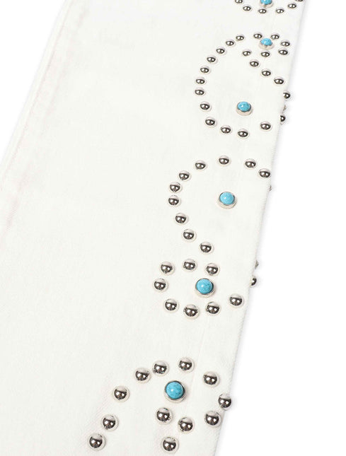 Embellish Onix Rhinestone Jeans - White