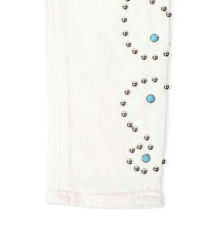 Embellish Onix Rhinestone Jeans - White