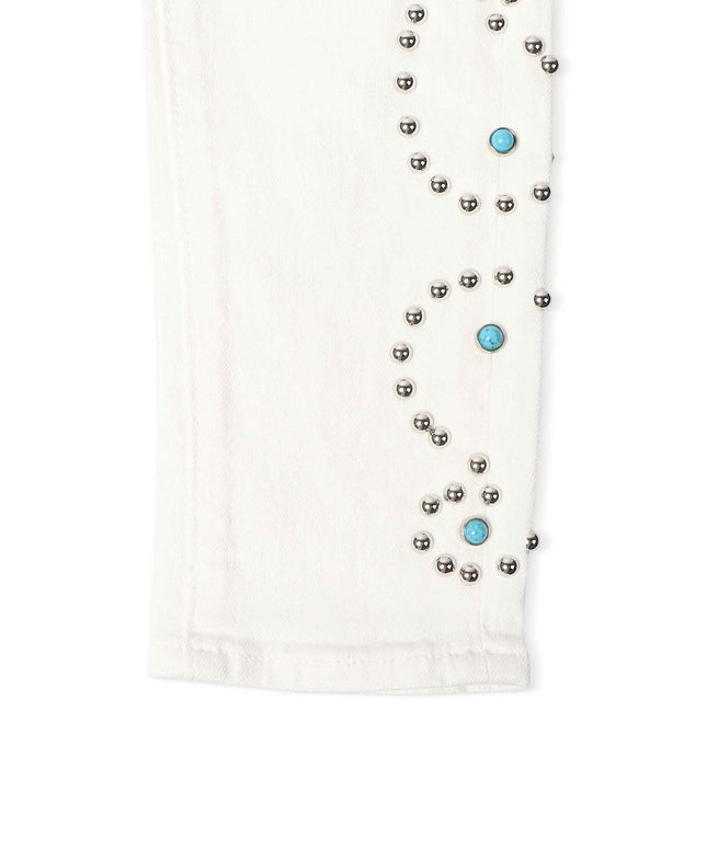 Embellish Onix Rhinestone Jeans - White