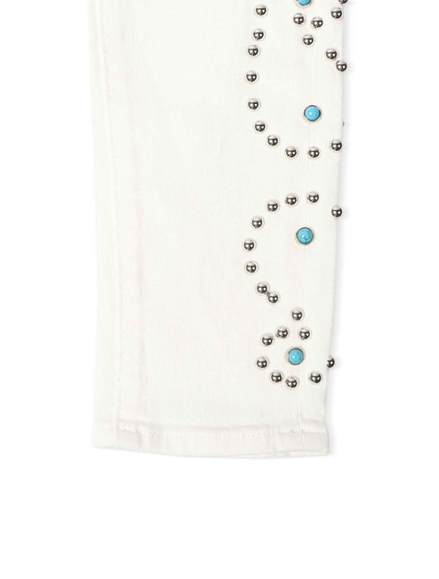Embellish Onix Rhinestone Jeans - White