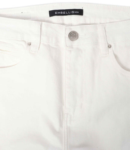 Embellish Onix Rhinestone Jeans - White