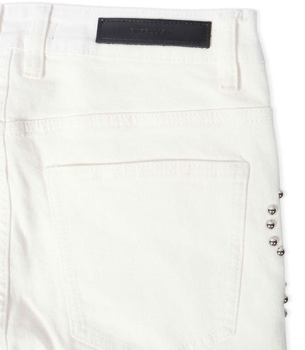 Embellish Onix Rhinestone Jeans - White