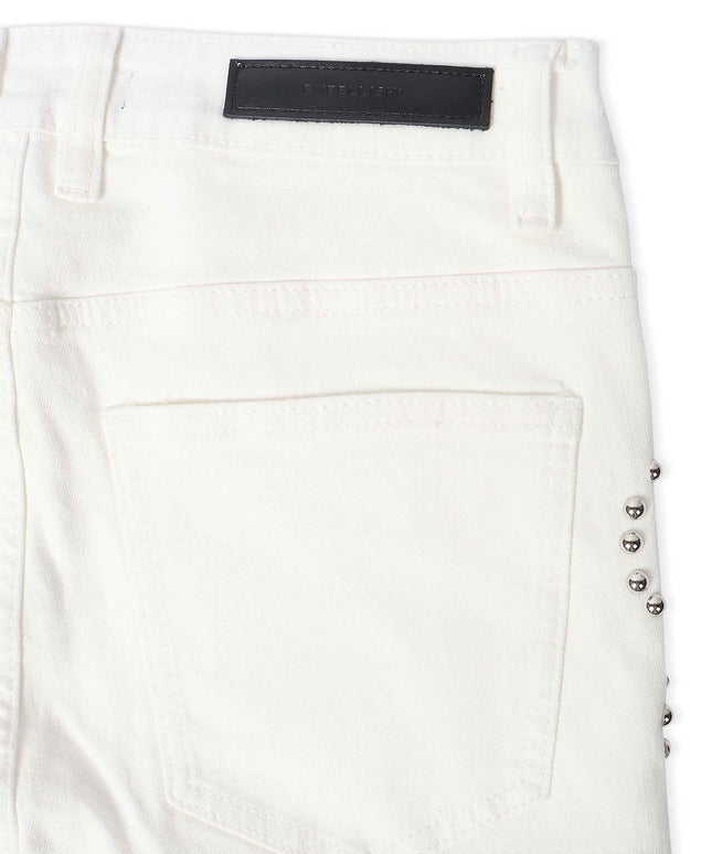 Embellish Onix Rhinestone Jeans - White