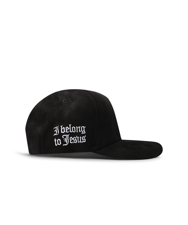 M-49 Reverse LA Belong to Jesus Suede Snapback - Black
