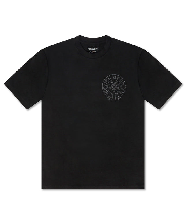 Money Dept. Vintage Old English Tee - Black/Black