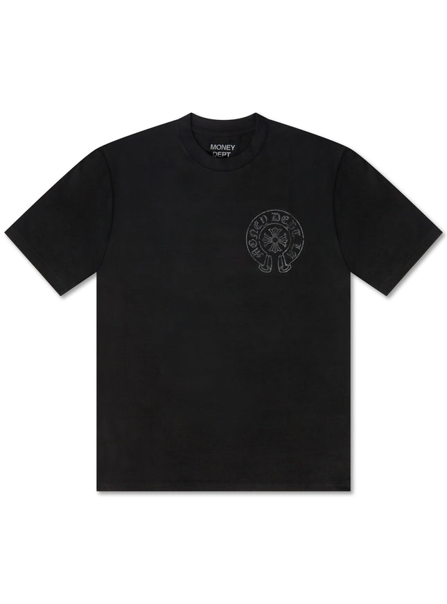 Money Dept. Vintage Old English Tee - Black/Black