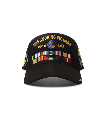 GasNYC Smoking Veteran Trucker Hat - Black