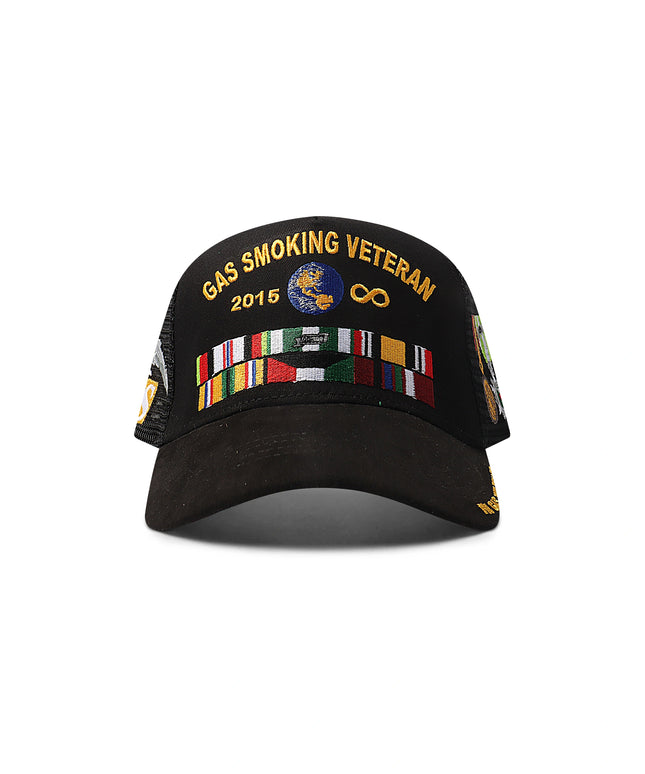 GasNYC Smoking Veteran Trucker Hat - Black