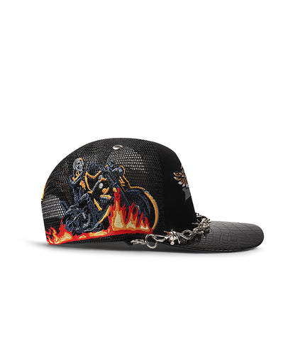 GasNYC Snakeskin Honor The Gas Trucker Hat - Black
