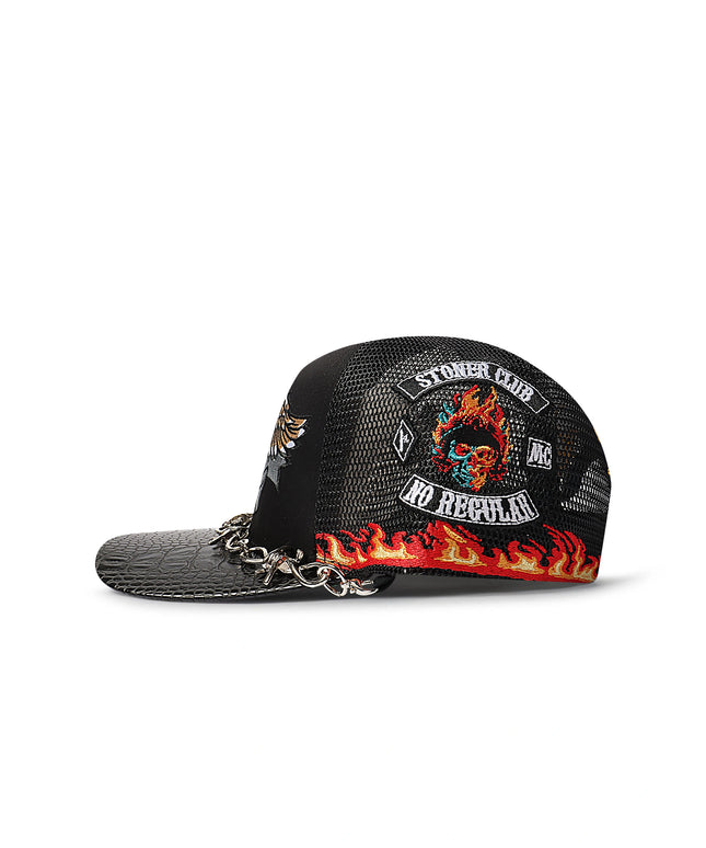 GasNYC Snakeskin Honor The Gas Trucker Hat - Black
