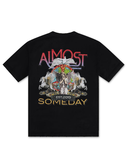 ALMOST SOMEDAY PEACE TEE - VINTAGE BLACK ALMOST SOMEDAY