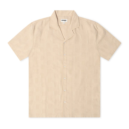 Denim Exchange Crochet Textured Button Up Shirt - Khaki