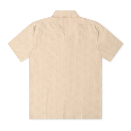 Denim Exchange Crochet Textured Button Up Shirt - Khaki