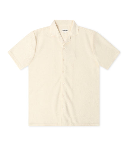 Denim Exchange Crochet Textured Button Up Shirt - Ivory