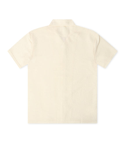 Denim Exchange Crochet Textured Button Up Shirt - Ivory