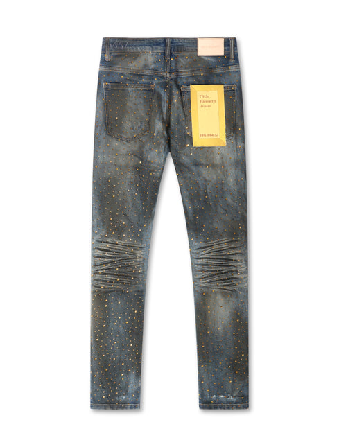 79th Element Gold Rhinestone in Blue | Denim Exchange