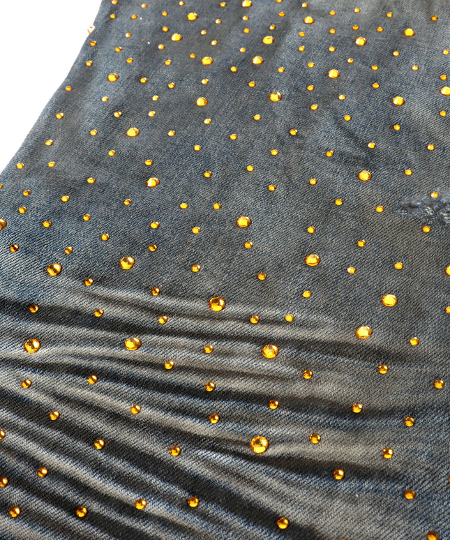 79th Element Gold Rhinestone in Blue | Denim Exchange