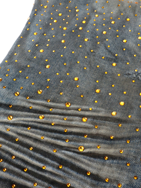 79th Element Gold Rhinestone in Blue | Denim Exchange