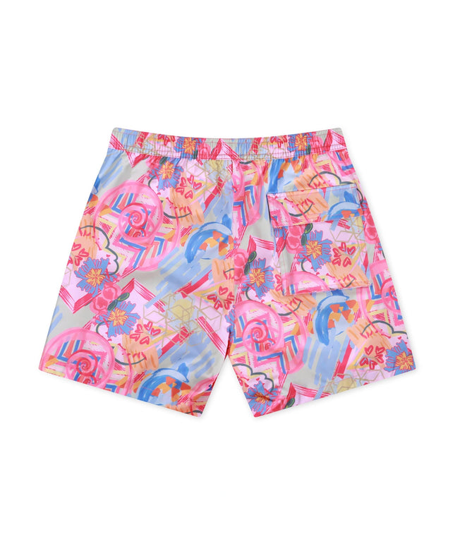 PSYCHO BUNNY BENTON AOP SWIM TRUNK - FUCHSIA PURPLE PSYCHO BUNNY