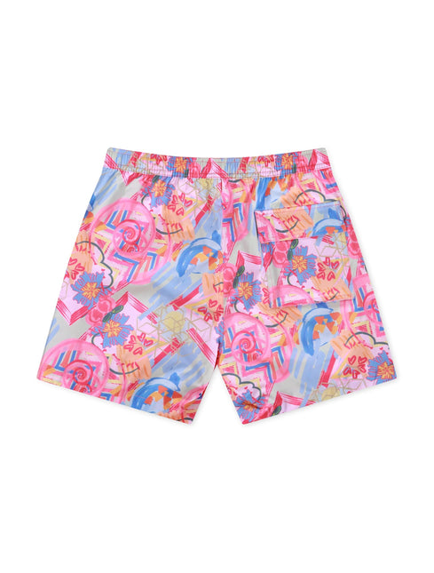 PSYCHO BUNNY BENTON AOP SWIM TRUNK - FUCHSIA PURPLE PSYCHO BUNNY