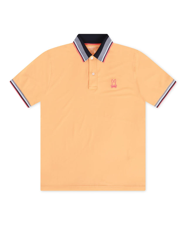 PSYCHO BUNNY PORTLAND SPORT MESH POLO - MOCK ORANGE PSYCHO BUNNY