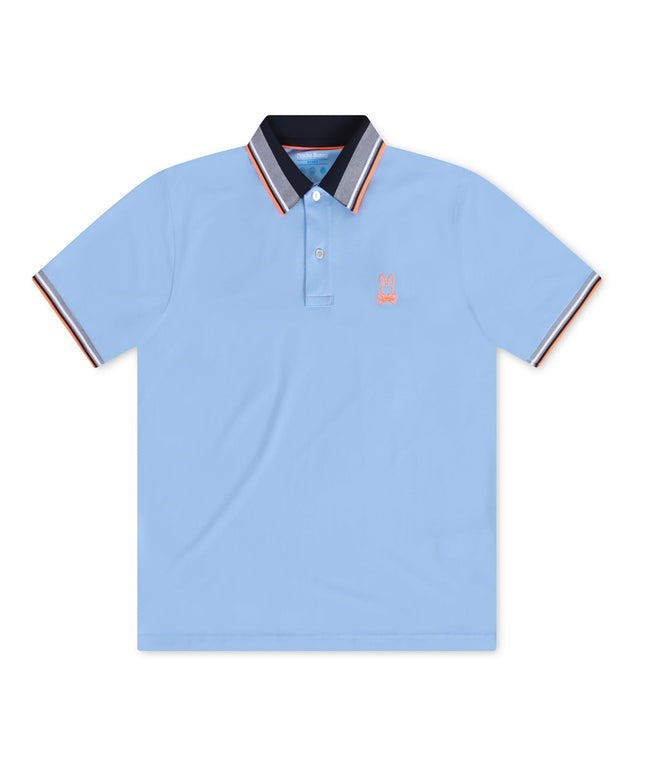 PSYCHO BUNNY PORTLAND SPORT MESH POLO - SERENITY PSYCHO BUNNY