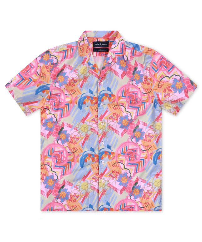 PSYCHO BUNNY ALL OVER PRINT TEE - FUCHSIA PURPLE PSYCHO BUNNY