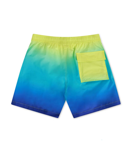 PSYCHO BUNNY MENS MALTA OMBRE COLOR CHANGING SWIM TRUNK - WILD LIME PSYCHO BUNNY